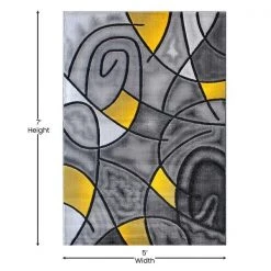 Flash Furniture Yellow 5' x 7' Abstract Design Accent Area Rug -Rugs&Mats Official Shop Belnick20LLC ACDxxRGTRZ860xx57xxYLxxGGxxDIMSxx0e5d3b