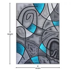 Flash Furniture Turquoise 6' x 9' Abstract Design Accent Area Rug -Rugs&Mats Official Shop Belnick20LLC ACDxxRGTRZ860xx69xxTQxxGGxxDIMSxx3ded27