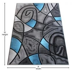 Flash Furniture Blue 8' x 10' Abstract Design Accent Area Rug -Rugs&Mats Official Shop Belnick20LLC ACDxxRGTRZ860xx810xxBLxxGGxxDIMSxxf29cdb