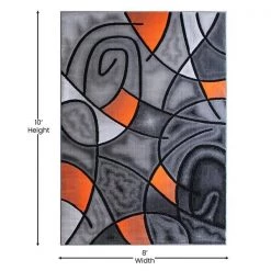 Flash Furniture Orange 8' x 10' Abstract Design Accent Area Rug -Rugs&Mats Official Shop Belnick20LLC ACDxxRGTRZ860xx810xxORxxGGxxDIMSxx90fd1a