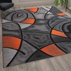 Flash Furniture Orange 8' x 10' Abstract Design Accent Area Rug -Rugs&Mats Official Shop Belnick20LLC ACDxxRGTRZ860xx810xxORxxGGxxLS2xx2dde88
