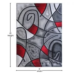 Flash Furniture Red 8' x 10' Abstract Design Accent Area Rug -Rugs&Mats Official Shop Belnick20LLC ACDxxRGTRZ860xx810xxRDxxGGxxDIMSxx6ce681