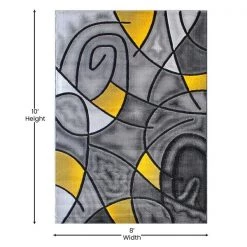 Flash Furniture Yellow 8' x 10' Abstract Design Accent Area Rug -Rugs&Mats Official Shop Belnick20LLC ACDxxRGTRZ860xx810xxYLxxGGxxDIMSxx036d66