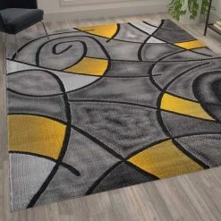 Flash Furniture Yellow 8' x 10' Abstract Design Accent Area Rug -Rugs&Mats Official Shop Belnick20LLC ACDxxRGTRZ860xx810xxYLxxGGxxLS2xxfde1ce
