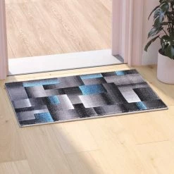 Flash Furniture Blue 2' x 3' Modern Color Blocked Area Rug -Rugs&Mats Official Shop Belnick20LLC ACDxxRGTRZ861xx23xxBLxxGGxxLS2xx1187ac