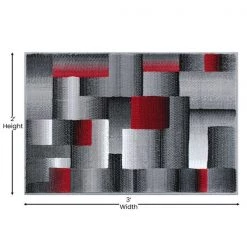 Flash Furniture Red 2' x 3' Modern Color Blocked Area Rug -Rugs&Mats Official Shop Belnick20LLC ACDxxRGTRZ861xx23xxRDxxGGxxDIMSxx705687