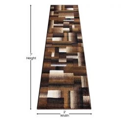 Flash Furniture Chocolate 2' x 7' Modern Color Blocked Area Rug -Rugs&Mats Official Shop Belnick20LLC ACDxxRGTRZ861xx27xxCOxxGGxxDIMSxxf7e937