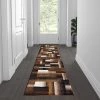 Flash Furniture Chocolate 2' x 7' Modern Color Blocked Area Rug
