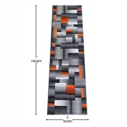 Flash Furniture Orange 2' x 7' Modern Color Blocked Area Rug -Rugs&Mats Official Shop Belnick20LLC ACDxxRGTRZ861xx27xxORxxGGxxDIMSxxe12c4a