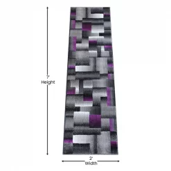 Flash Furniture Purple 2' x 7' Modern Color Blocked Area Rug -Rugs&Mats Official Shop Belnick20LLC ACDxxRGTRZ861xx27xxPUxxGGxxDIMSxx2205bd