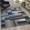 Flash Furniture Blue 5' x 7' Modern Color Blocked Area Rug