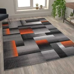Flash Furniture Orange 6' x 9' Modern Color Blocked Area Rug -Rugs&Mats Official Shop Belnick20LLC ACDxxRGTRZ861xx69xxORxxGGxxLS2xxc3178c