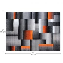Flash Furniture Orange 8' x 10' Modern Color Blocked Area Rug -Rugs&Mats Official Shop Belnick20LLC ACDxxRGTRZ861xx810xxORxxGGxxDIMSxx918212