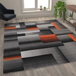 Flash Furniture Orange 8' x 10' Modern Color Blocked Area Rug -Rugs&Mats Official Shop Belnick20LLC ACDxxRGTRZ861xx810xxORxxGGxxLS2xxd5a387