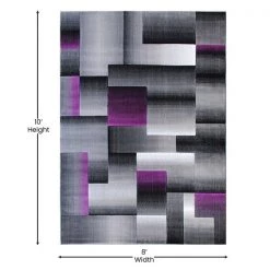 Flash Furniture Purple 8' x 10' Modern Color Blocked Area Rug -Rugs&Mats Official Shop Belnick20LLC ACDxxRGTRZ861xx810xxPUxxGGxxDIMSxx7dc53d