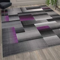 Flash Furniture Purple 8' x 10' Modern Color Blocked Area Rug -Rugs&Mats Official Shop Belnick20LLC ACDxxRGTRZ861xx810xxPUxxGGxxLS2xx776d38