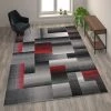 Flash Furniture Red 8' x 10' Modern Color Blocked Area Rug