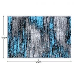 Flash Furniture Blue 2' x 3' Abstract Design Accent Area Rug -Rugs&Mats Official Shop Belnick20LLC ACDxxRGTRZ863xx23xxBLxxGGxxDIMSxx88d842