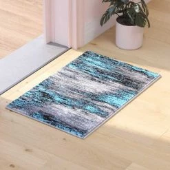Flash Furniture Blue 2' x 3' Abstract Design Accent Area Rug -Rugs&Mats Official Shop Belnick20LLC ACDxxRGTRZ863xx23xxBLxxGGxxLS2xx2fc017