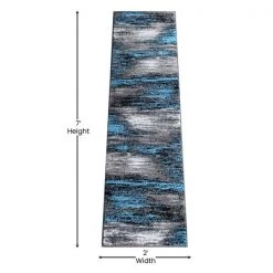 Flash Furniture Blue 2' x 7' Abstract Design Accent Area Rug -Rugs&Mats Official Shop Belnick20LLC ACDxxRGTRZ863xx27xxBLxxGGxxDIMSxx2d850e