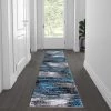 Flash Furniture Blue 2' x 7' Abstract Design Accent Area Rug -Rugs&Mats Official Shop Belnick20LLC ACDxxRGTRZ863xx27xxBLxxGGxxLSxxae108b