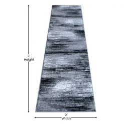 Flash Furniture Gray 2' x 7' Abstract Design Accent Area Rug -Rugs&Mats Official Shop Belnick20LLC ACDxxRGTRZ863xx27xxGYxxGGxxDIMSxx4046e7