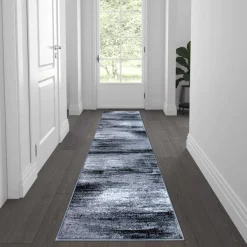 Flash Furniture Gray 2' x 7' Abstract Design Accent Area Rug