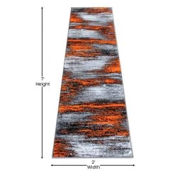 Flash Furniture Red 2' x 7' Abstract Design Accent Area Rug -Rugs&Mats Official Shop Belnick20LLC ACDxxRGTRZ863xx27xxORxxGGxxDIMSxxcad30a