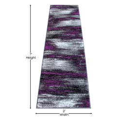 Flash Furniture Purple 2' x 7' Abstract Design Accent Area Rug -Rugs&Mats Official Shop Belnick20LLC ACDxxRGTRZ863xx27xxPUxxGGxxDIMSxx516e89