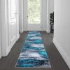 Flash Furniture Turquoise 2' x 7' Abstract Design Accent Area Rug -Rugs&Mats Official Shop Belnick20LLC ACDxxRGTRZ863xx27xxTQxxGGxxLSxx06d858