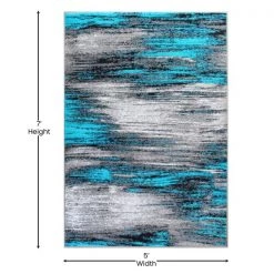 Flash Furniture Turquoise 5x7 Abstract Area Rug -Rugs&Mats Official Shop Belnick20LLC ACDxxRGTRZ863xx57xxTQxxGGxxDIMSxx651ac7