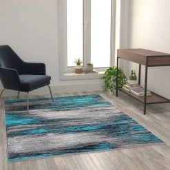 Flash Furniture Turquoise 5x7 Abstract Area Rug -Rugs&Mats Official Shop Belnick20LLC ACDxxRGTRZ863xx57xxTQxxGGxxLS2xx97bc42
