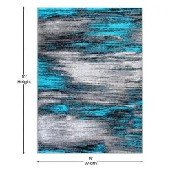 Flash Furniture Turquoise 8x10 Abstract Area Rug -Rugs&Mats Official Shop Belnick20LLC ACDxxRGTRZ863xx810xxTQxxGGxxDIMSxxaa3681