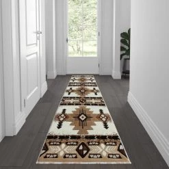 Flash Furniture 2' x 7' Ivory Rustic Southwest Style Area Rug