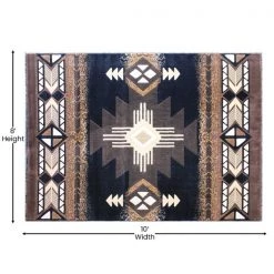 Flash Furniture 8' x 10' Black Rustic Southwest Style Area Rug -Rugs&Mats Official Shop Belnick20LLC ACDxxRGY9S1xx810xxBKxxGGxxDIMSxxb0583a