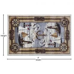 Flash Furniture Beige 2x3 Nautical Seaside Indoor Area Rug -Rugs&Mats Official Shop Belnick20LLC ACDxxRGZ8751xx23xxBGxxGGxxDIMSxx67ed6f