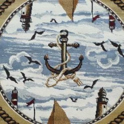 Flash Furniture Beige 4x4 Round Nautical Seaside Indoor Area Rug -Rugs&Mats Official Shop Belnick20LLC ACDxxRGZ8751xx44xxBGxxGGxxSAMPLExxd4976a