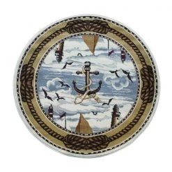 Flash Furniture Beige 4x4 Round Nautical Seaside Indoor Area Rug -Rugs&Mats Official Shop Belnick20LLC ACDxxRGZ8751xx44xxBGxxGGxxa40595