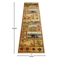 Flash Furniture Brown 2' x 7' Wilderness Theme Indoor Area Rug -Rugs&Mats Official Shop Belnick20LLC ACDxxRGZ875338xx27xxBGxxGGxxDIMSxxfa6021