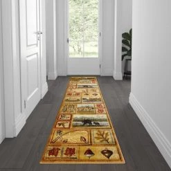 Flash Furniture Brown 2' x 7' Wilderness Theme Indoor Area Rug