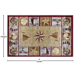Flash Furniture Beige 2x3 Nautical Olefin Indoor Area Rug -Rugs&Mats Official Shop Belnick20LLC ACDxxRGZ8758xx23xxBGxxGGxxDIMSxxb54b94