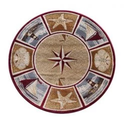 Flash Furniture Beige 4x4 Round Nautical Olefin Indoor Area Rug -Rugs&Mats Official Shop Belnick20LLC ACDxxRGZ8758xx44xxBGxxGGxx12b0ea