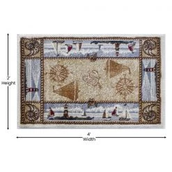 Flash Furniture Beige 2x3 Nautical Themed Olefin Indoor Area Rug -Rugs&Mats Official Shop Belnick20LLC ACDxxRGZ8763xx23xxBGxxGGxxDIMSxx069873