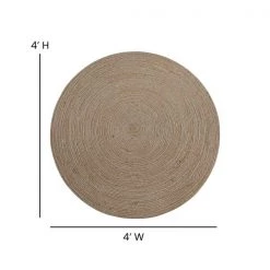 Flash Furniture 4 Foot Round Braided Natural Jute Blend Area Rug -Rugs&Mats Official Shop Belnick20LLC CIxx19xx3694xx4xxGGxxDIMSxx739d67