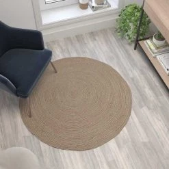 Flash Furniture 4 Foot Round Braided Natural Jute Blend Area Rug -Rugs&Mats Official Shop Belnick20LLC CIxx19xx3694xx4xxGGxxLS2xx5d7104