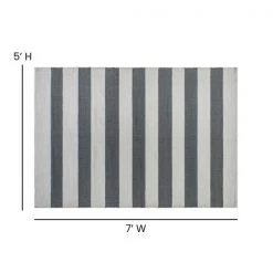 Flash Furniture 5x7 Indoor-Outdoor Grey/White Cabana Area Rug -Rugs&Mats Official Shop Belnick20LLC CIxx20xx9409xx57xxGRxxWHxxGGxxDIMSxx01845f