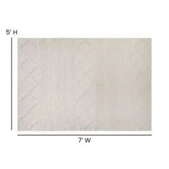 Flash Furniture 5'x7' Ivory & White Handwoven Geometric Area Rug -Rugs&Mats Official Shop Belnick20LLC CIxx20xx9450Axx57xxCRxxGGxxDIMSxxee935f