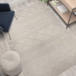 Flash Furniture 5'x7' Ivory & White Handwoven Geometric Area Rug -Rugs&Mats Official Shop Belnick20LLC CIxx20xx9450Axx57xxCRxxGGxxLS2xxeadc17