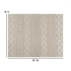 Flash Furniture 8'x10' White & Ivory Handwoven Geometric Area Rug -Rugs&Mats Official Shop Belnick20LLC CIxx20xx9450Axx810xxCRxxGGxxDIMSxx52cd40