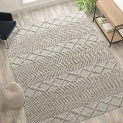 Flash Furniture 8'x10' White & Ivory Handwoven Geometric Area Rug -Rugs&Mats Official Shop Belnick20LLC CIxx20xx9450Axx810xxCRxxGGxxLS2xx8e2b6f